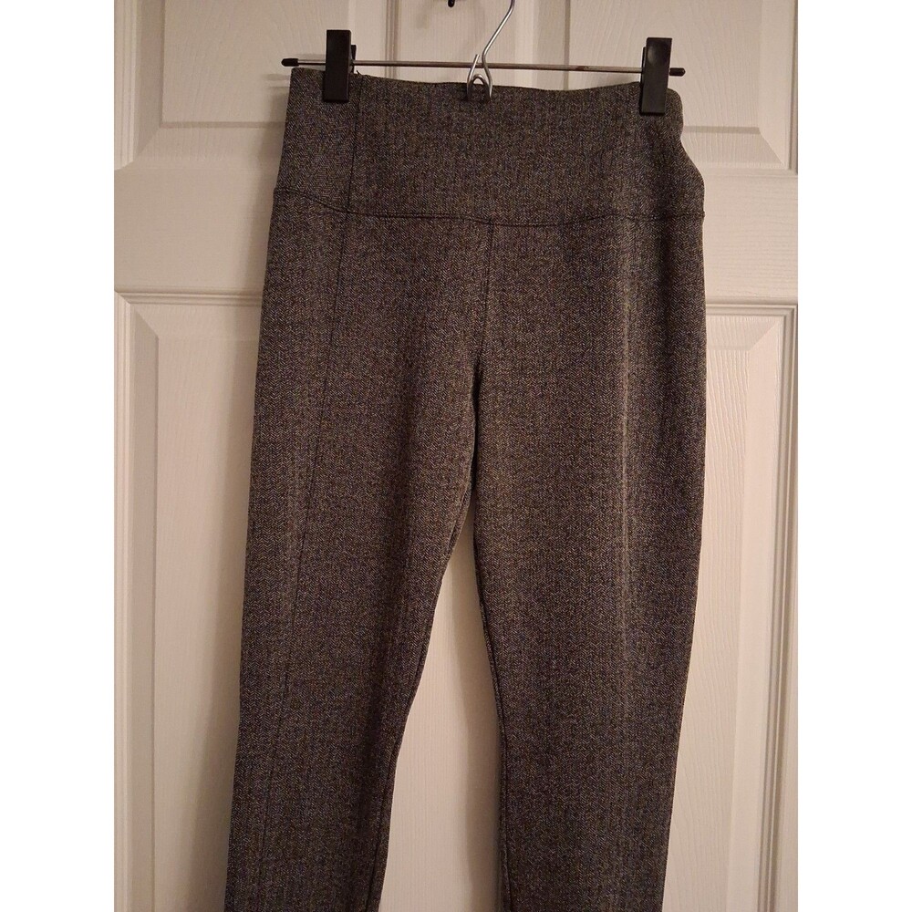 Athleta (S) Delancey Grey Black Herringbone Tight Zip Pockets